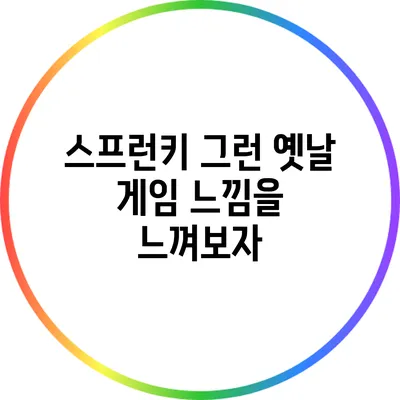 스프런키: 그런 옛날 게임 느낌을 느껴보자