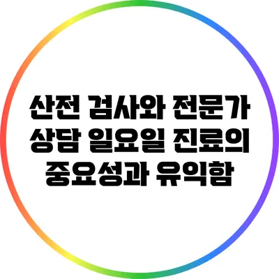 산전 검사와 전문가 상담: 일요일 진료의 중요성과 유익함