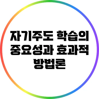 자기주도 학습의 중요성과 효과적 방법론