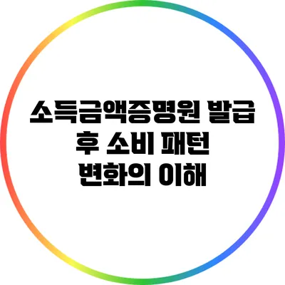 소득금액증명원 발급 후 소비 패턴 변화의 이해