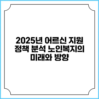 2025년 어르신 지원 정책 분석: 노인복지의 미래와 방향