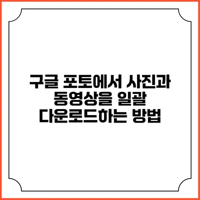 구글 포토에서 사진과 동영상을 일괄 다운로드하는 방법