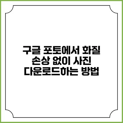 구글 포토에서 화질 손상 없이 사진 다운로드하는 방법