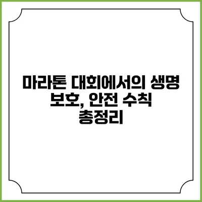 마라톤 대회에서의 생명 보호, 안전 수칙 총정리