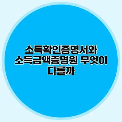 소득확인증명서와 소득금액증명원: 무엇이 다를까?