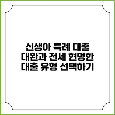 신생아 특례 대출 대환과 전세: 현명한 대출 유형 선택하기