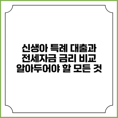 신생아 특례 대출과 전세자금 금리 비교: 알아두어야 할 모든 것
