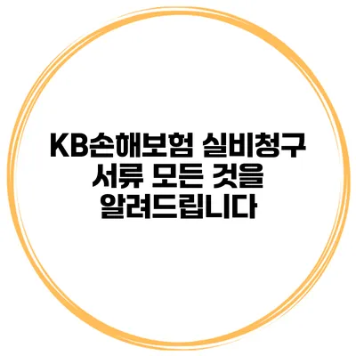 KB손해보험 실비청구 서류 모든 것을 알려드립니다
